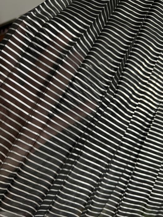 Maxi spódnica plisowana srebrne czarne paski  roz. M