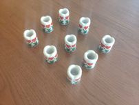 Niemieckie ceramiczne mini świeczniki 9 szt