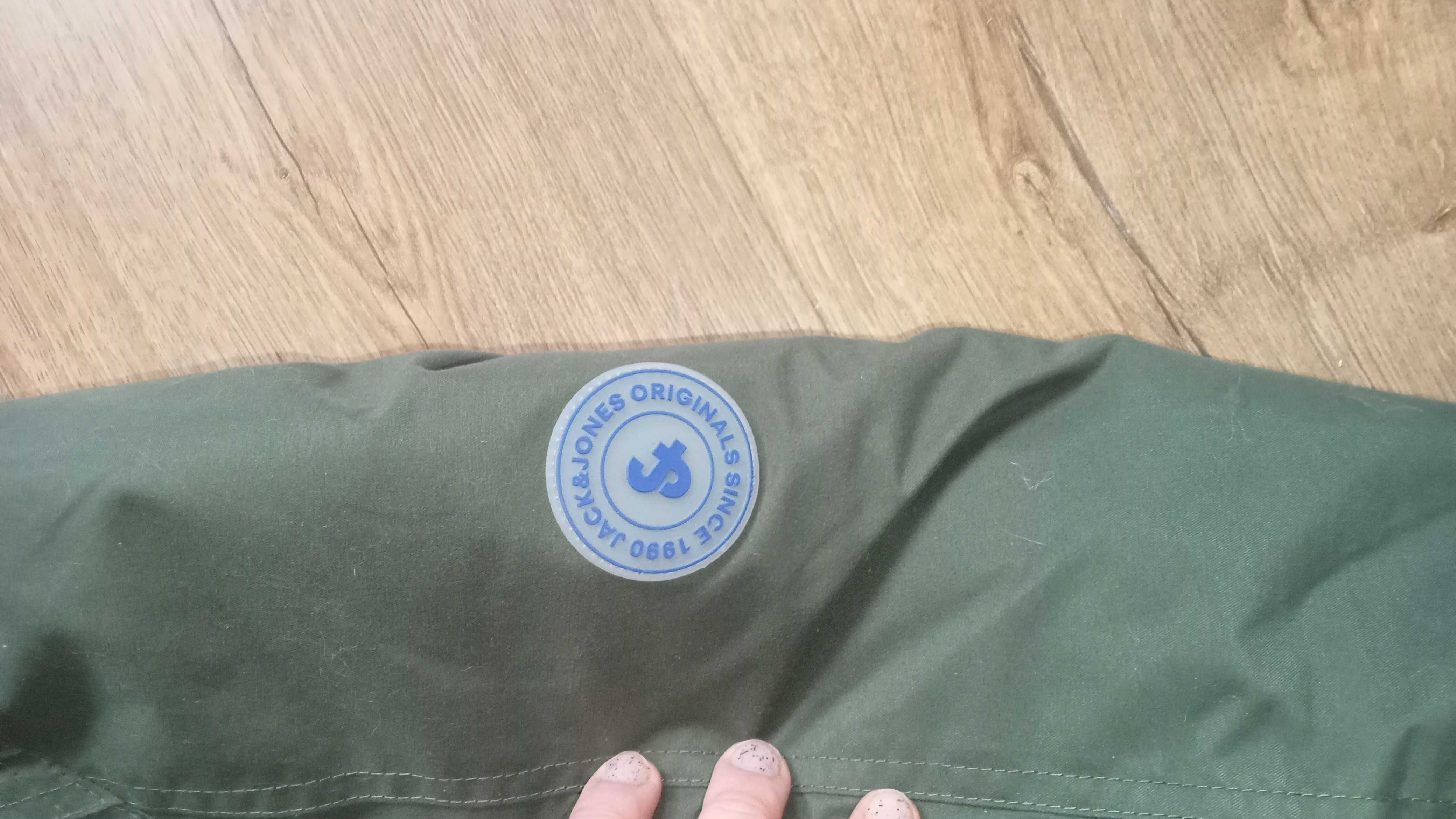 Kurtka puchowa parka zimowa 36 S Jack Jones wiatroodporna khaki ciepla