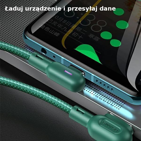 Kabel Przeznaczony do Gier USB USAMS U57, 1,2M 2A - Czarny