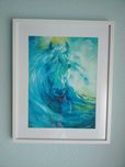 Quadro "Cavalo fantasma"  tons turquesa. 40x50cm.Entrega Setúbal.