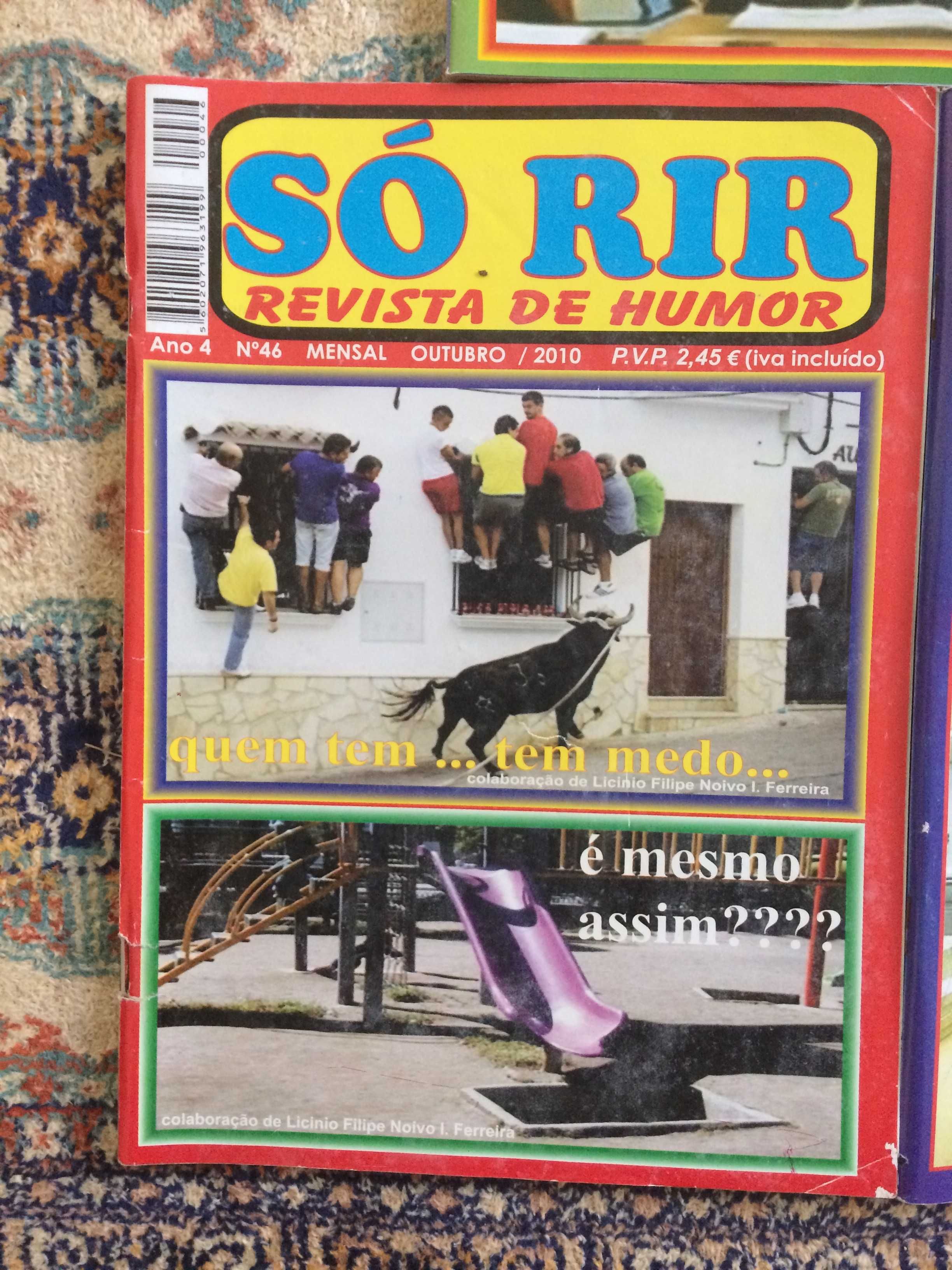 3 revistas ''só rir''. revista humor