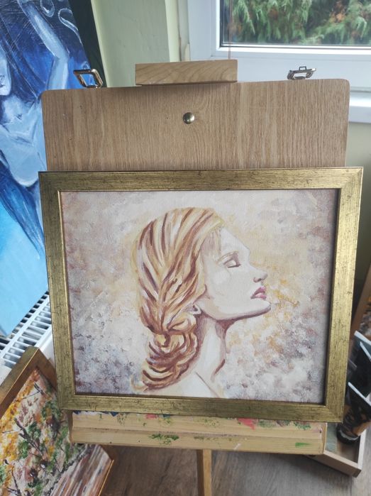 Obraz akryl jesienny ręcznie malowany 33,5 x 28,5