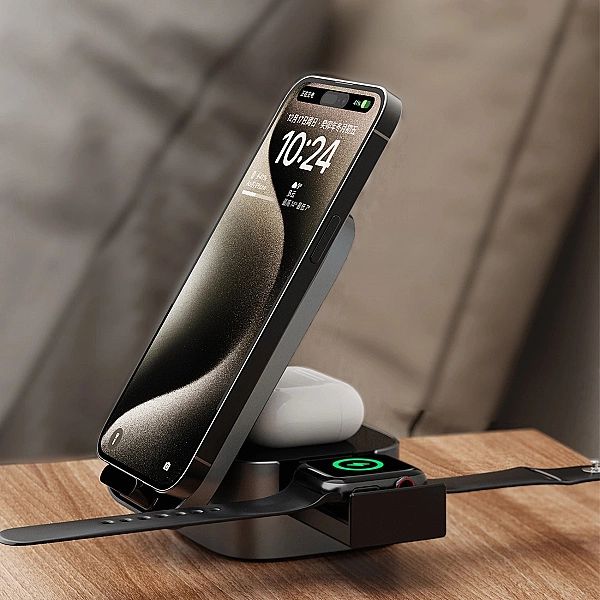 Ładowarka Dudao A11Pro+ indukcyjna 15W 3w1 do telefonu / smartwatcha /