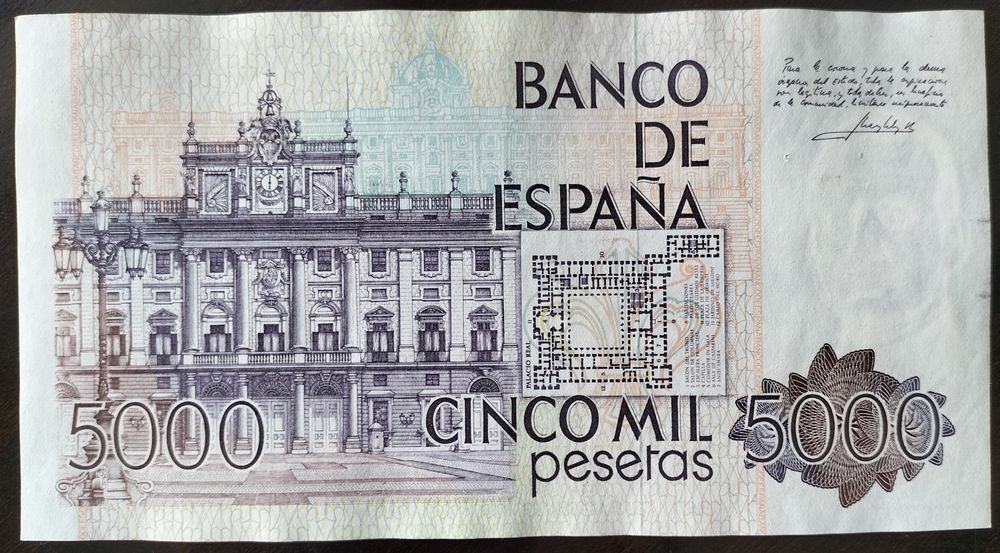 Lote 3 Notas 5000 Pesetas 1979 Espanha Estado Belas