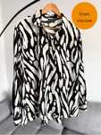 Klasyczna lniana koszula luźna oversize zebra centki len XXL C&A