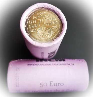 Portugal - 2€ Rolos de moedas 75 Anos da ONU