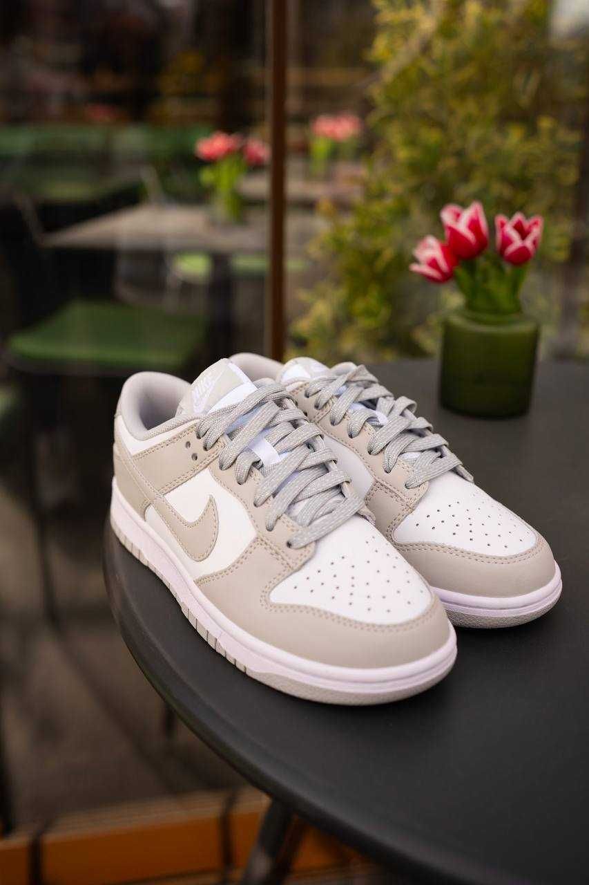 Жіночі кросівки Nike SB Dunk білий з сірим 00391 ШКІРА