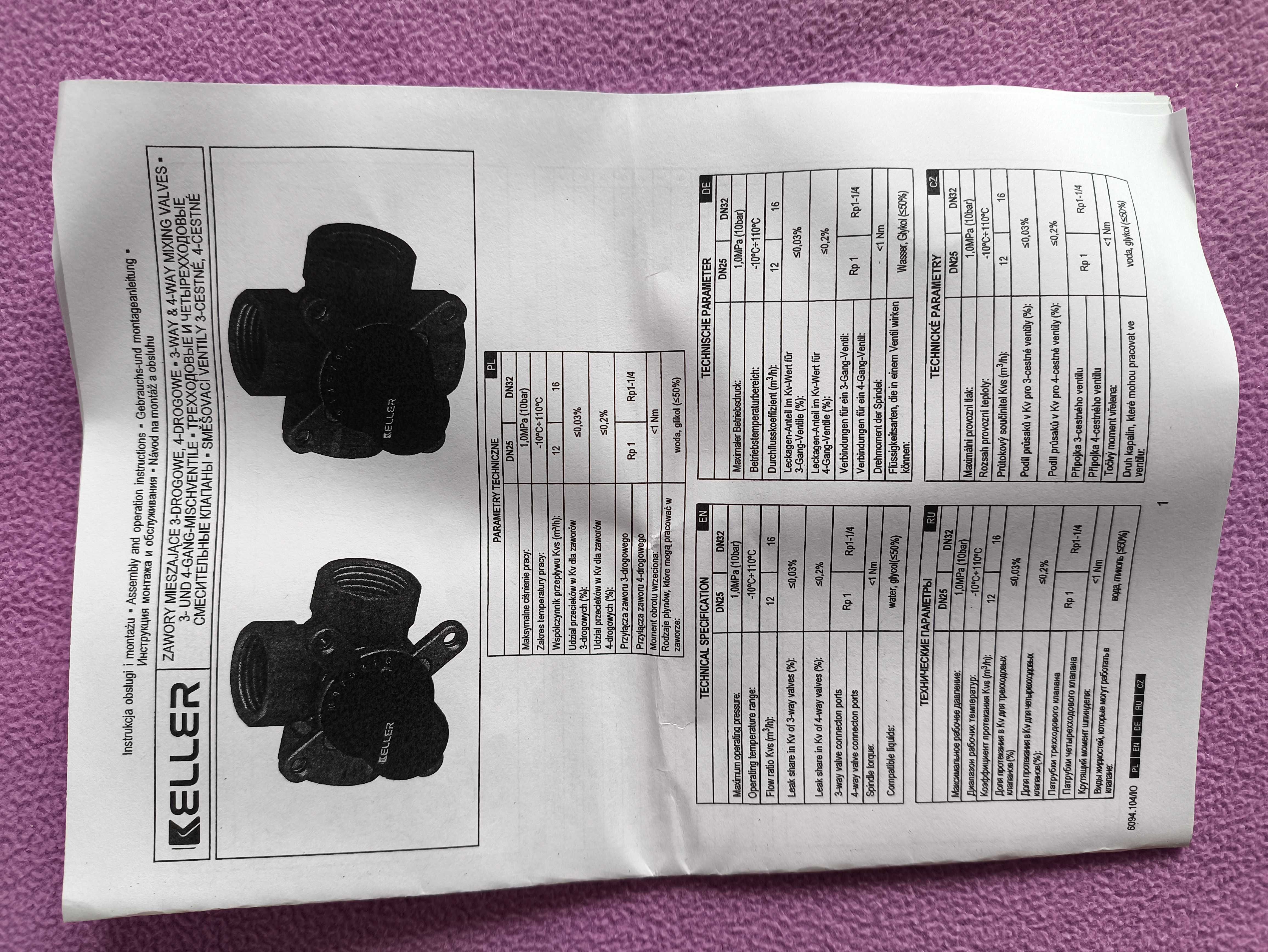 Zawór Mieszający 3-Drogowy DN25 Keller KEL 543961