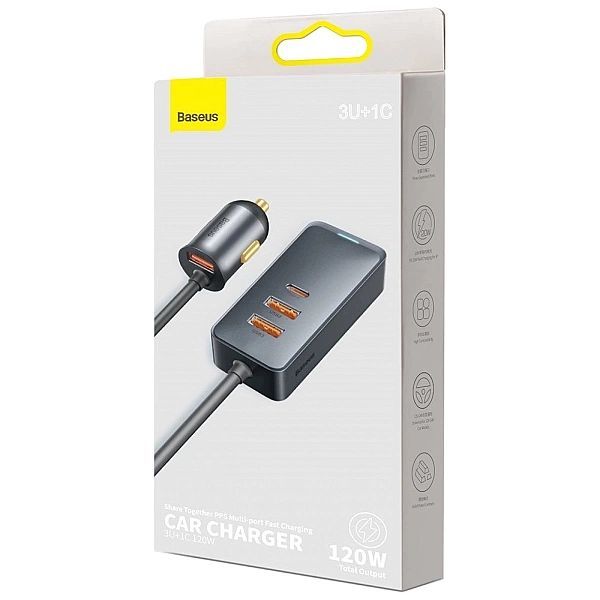 Baseus Share Together ładowarka samochodowa 3x Usb / Usb Typ C 120w Pp