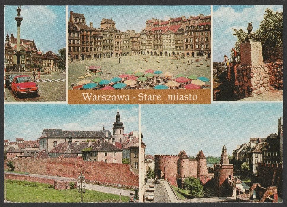 pocztówka - Warszawa 1975 - Stare Miasto - mozaika