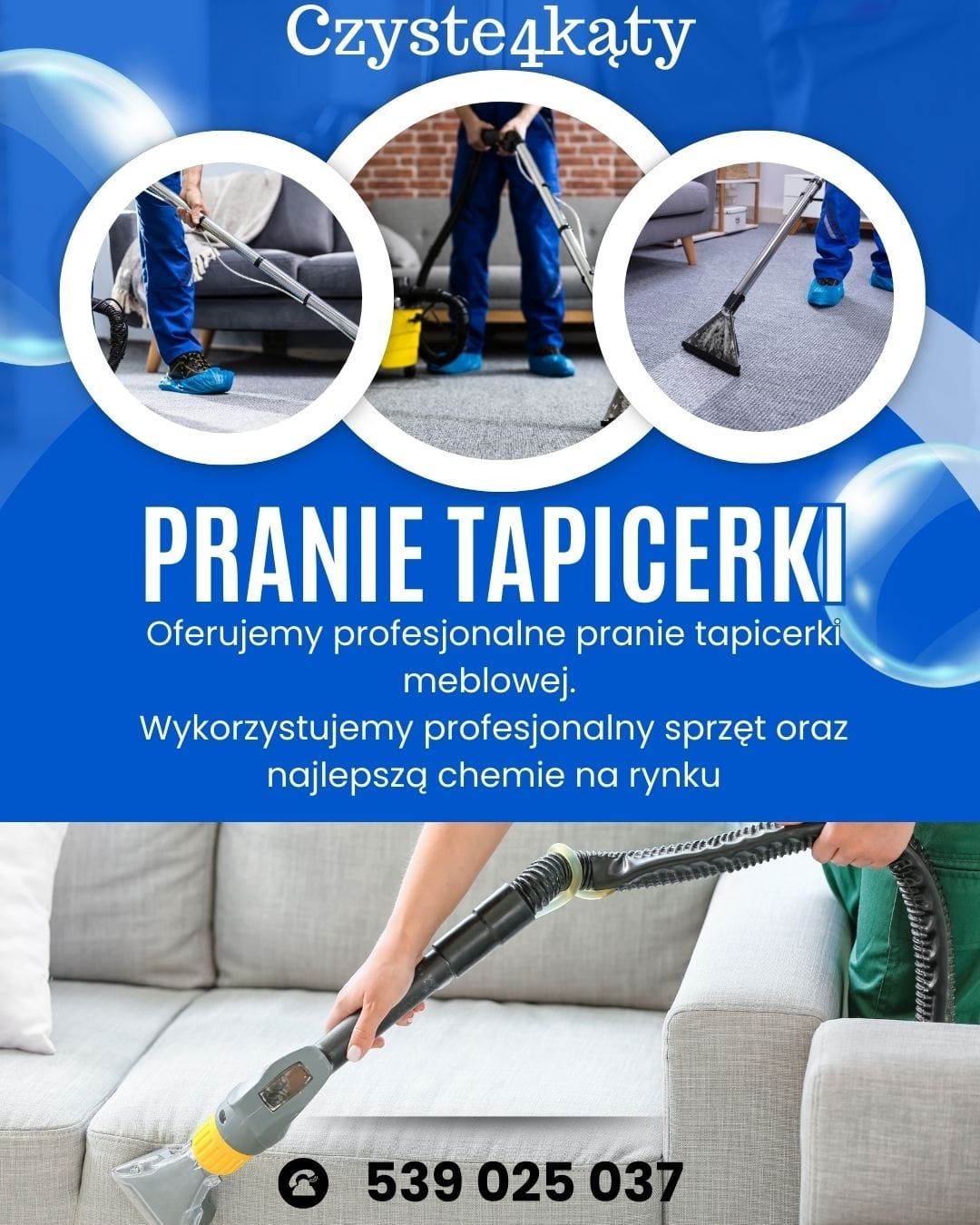 Sprzątanie domów mieszkań biur, pranie tapicerki
