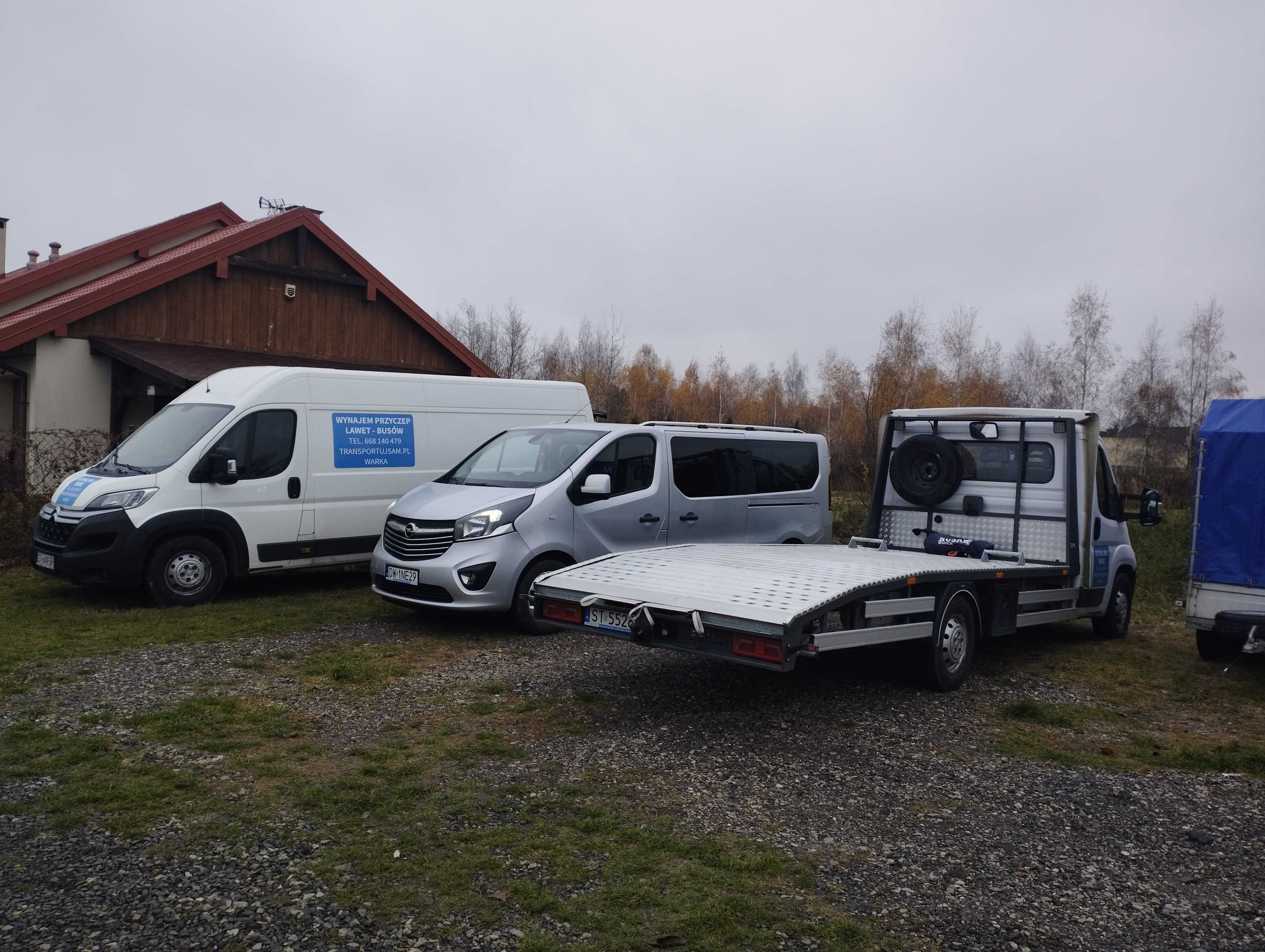 Autolaweta Najazd Wynajem Wypożyczalnia Auto Lawety Przyczepy Busy
