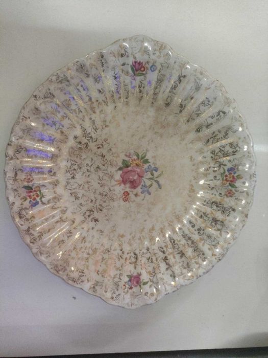 Prato Fábrica inglesa de cerâmica Royal Victoria Wade Antigo Vintage