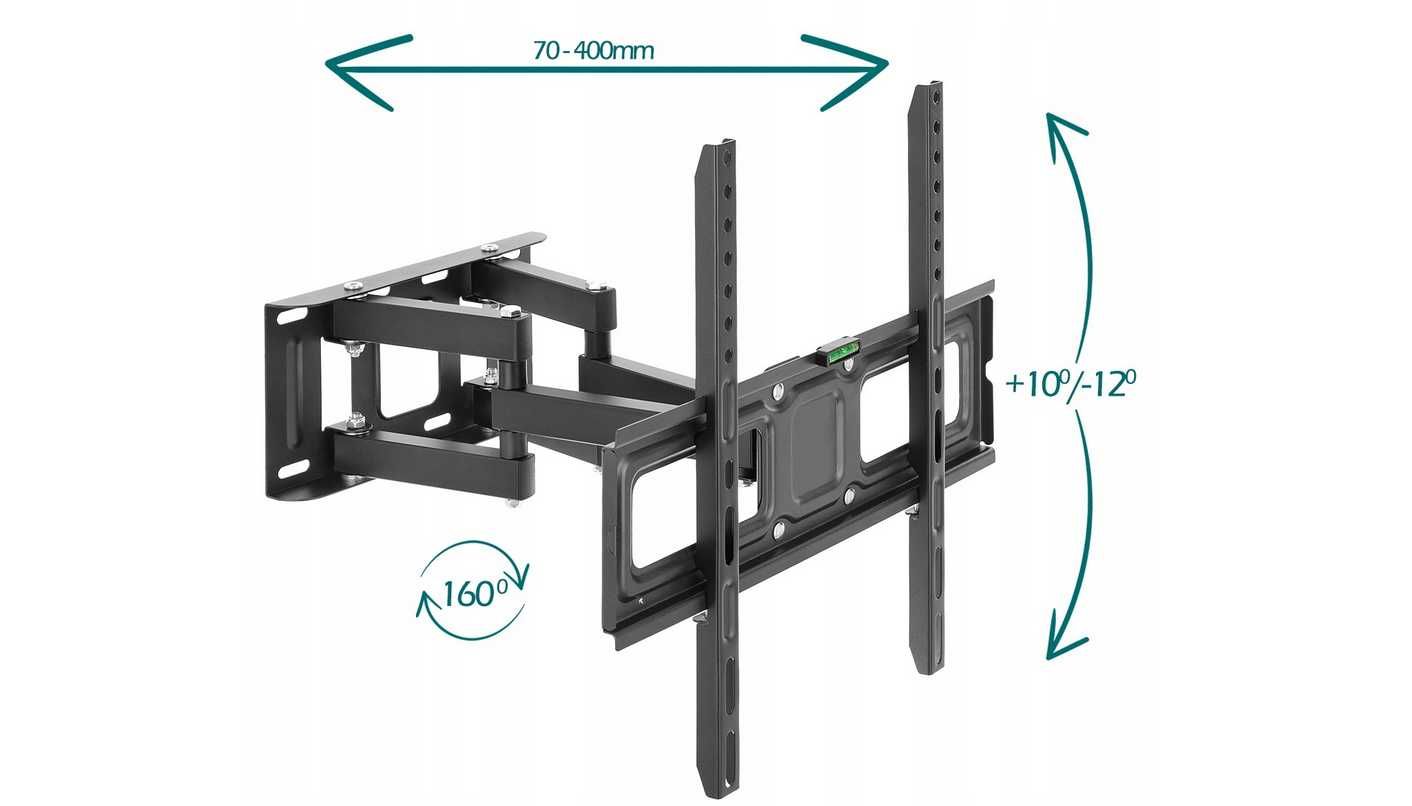 Mocny OBROTOWY UCHWYT do TELEWIZORA 25-70 cali 60 kg Nowy