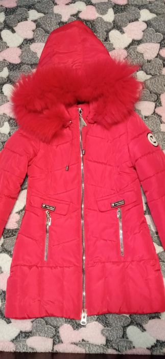 Зимова тепла куртка-пальто на дівчинку зріст 122см.