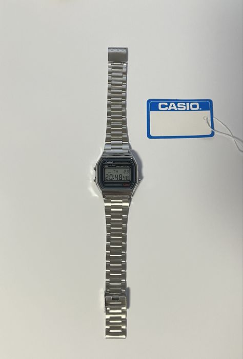 vintage zegarek casio na bransolecie srebrny retro og swag