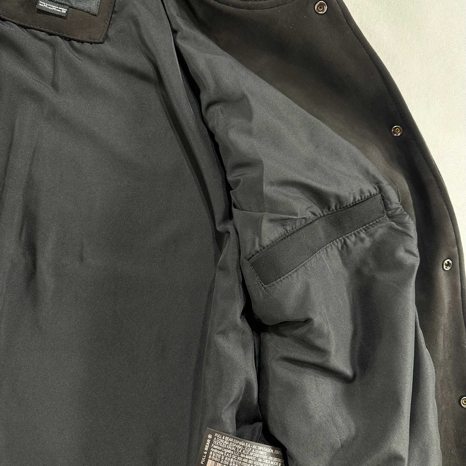 PULL & BEAR męska kurtka czarna imitacja zamszu bomber XL
