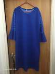 Chabrowa granatowa sukienka koronka wesele chrzciny 48 #plussize