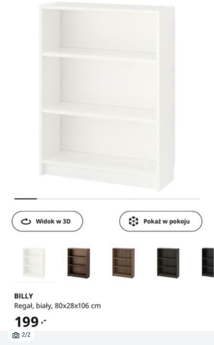 Regal billy ikea na książki na zabawki na auta
