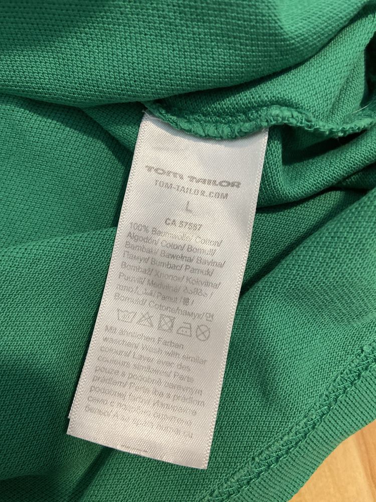 Tom Tailor L zieloną męska koszulka polo t-shirt lato