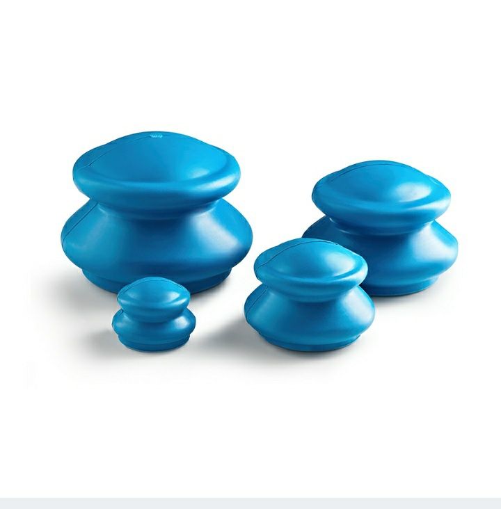 Bańki chińskie gumowe niebieskie 4szt do masażu antycellulitowye