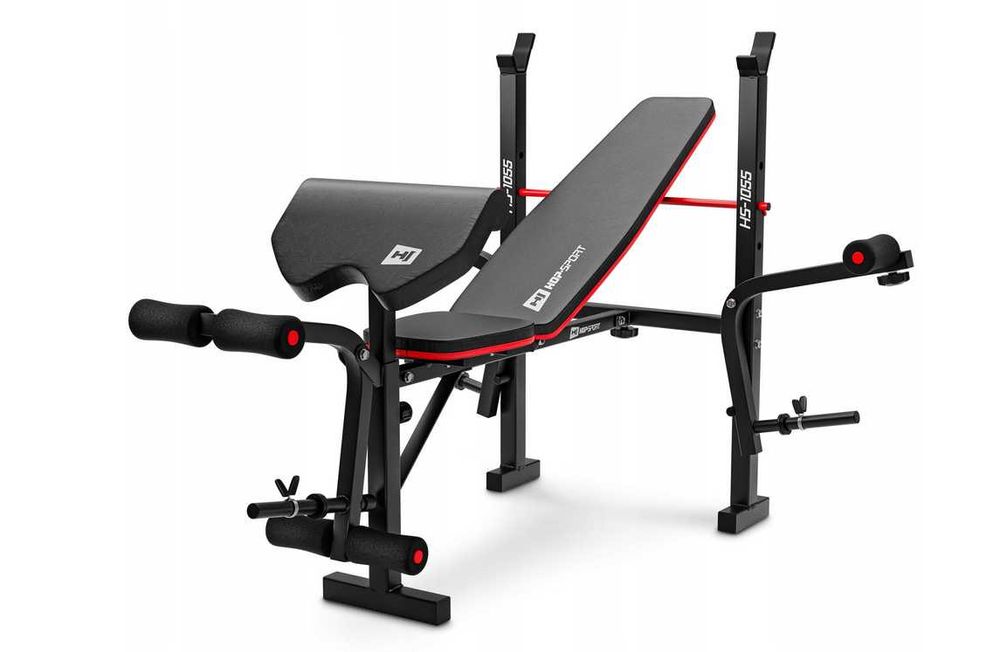 Ławka ławeczka do ćwiczeń gryf 80kg modlitewnik prasa nogi rozpiętki