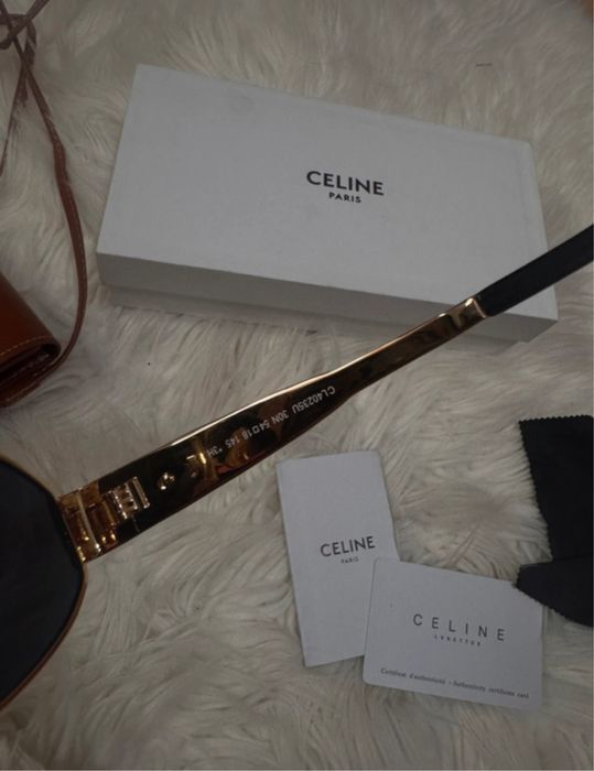 Okulary celine stan idelany zlote z futeralem - torebka