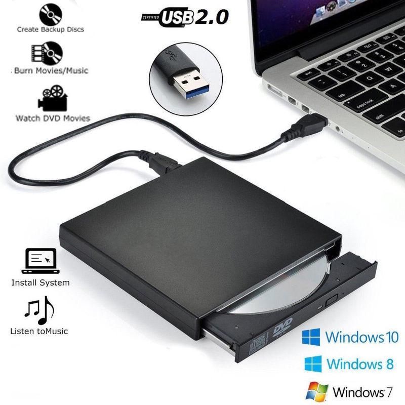 Зовнішній USB-пристрій DVD CD RW Disc Burner Combo для Windows 98/8/10