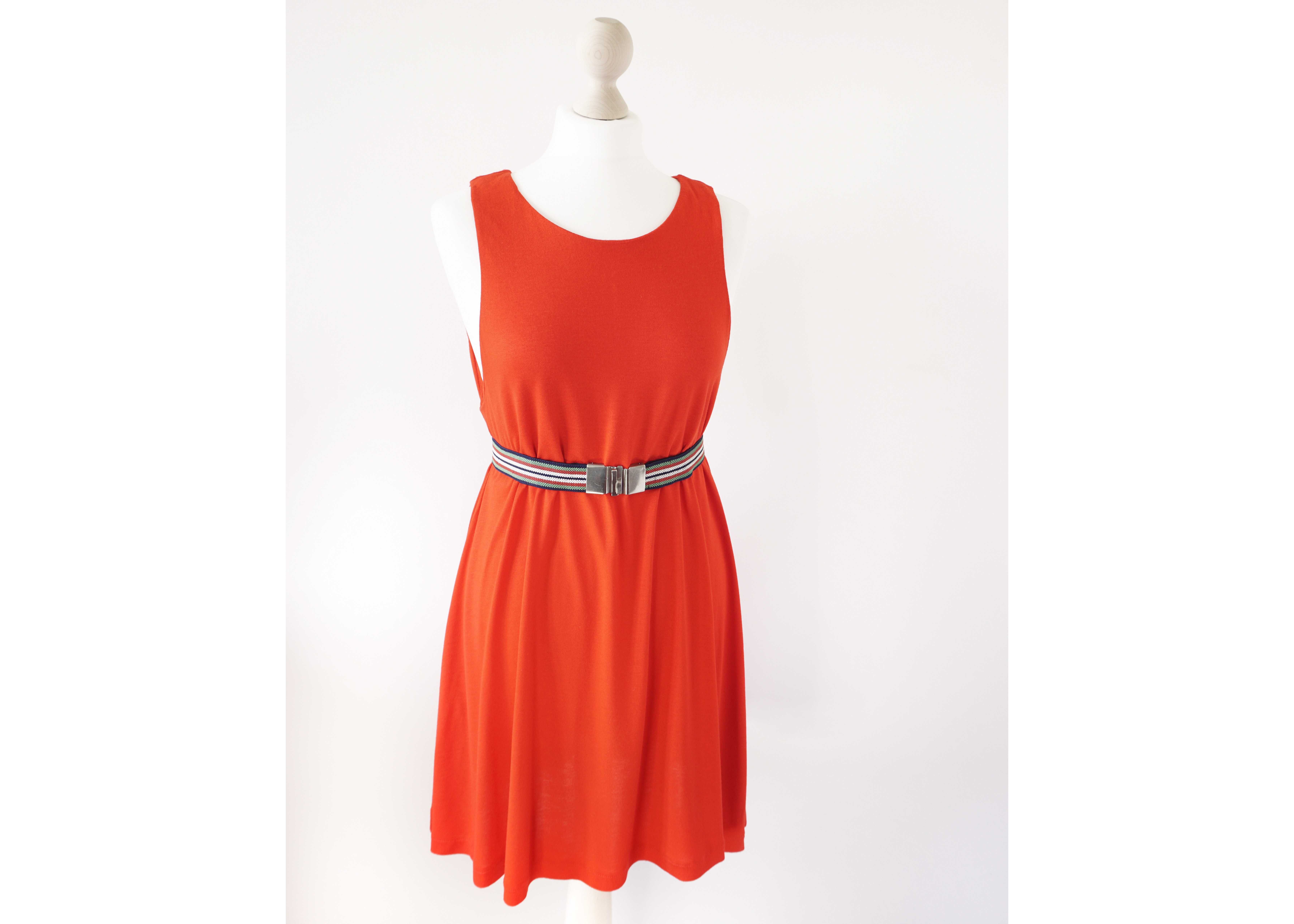 Luźna prosta sukienka H&M pomarańczowa plus pasek gratis