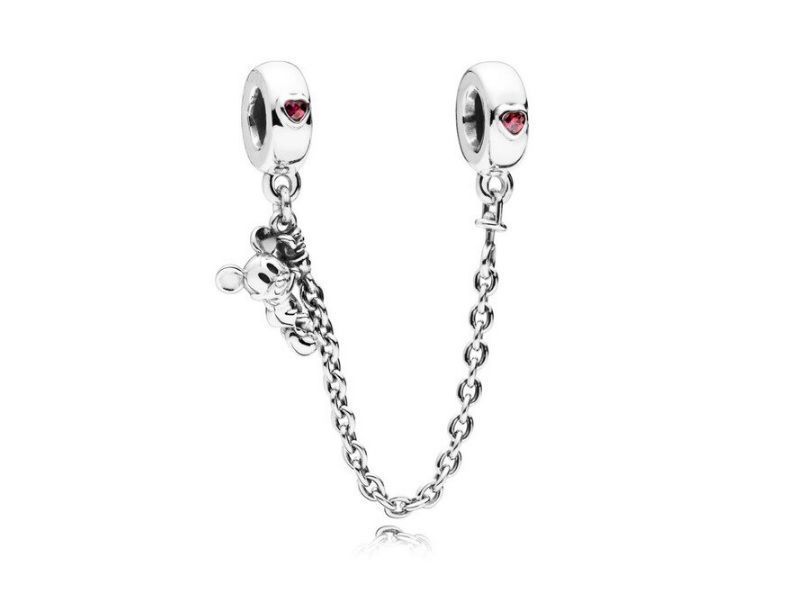 Srebrny Koralik Charms Beads Chain Myszka Mouse Safetychain22