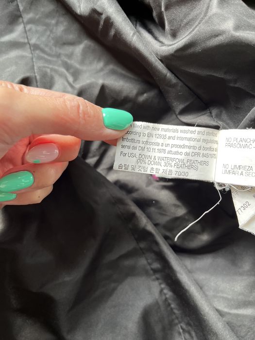 ZARA czarny puchowy płaszcz zimowy naturalny kaczy puch pikowany S