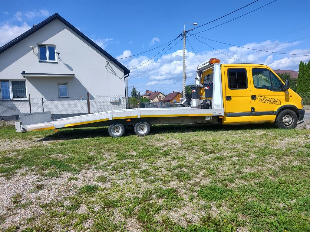 Platforma aluminiowa 2 osie baldinger pomoc drogowa najad autolaweta