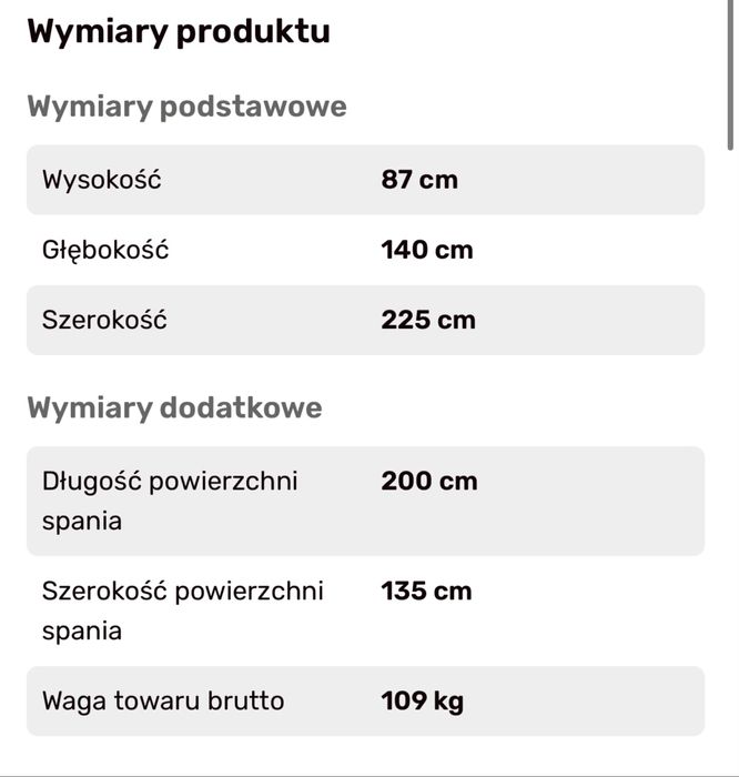 Narożnik rozkladany