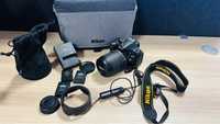 Nikon D5200 + obiektyw 18-105 mm + torba + akces. Aparat, lustrzanka.