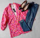 Marynarka New Collection róż, żółty,zielony