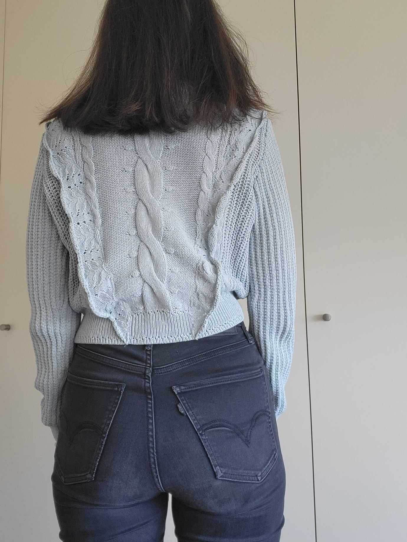 Blusa Malha Curta Azul Bebé - ZARA
