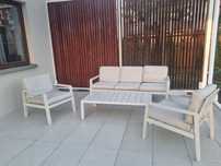 Zestaw mebli tarasowych GoodHome Santorin kremowe