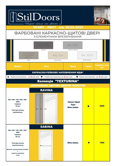 єВідновлення. Міжкімнатні фарбовані каркасно-щитові двері КОРФАД