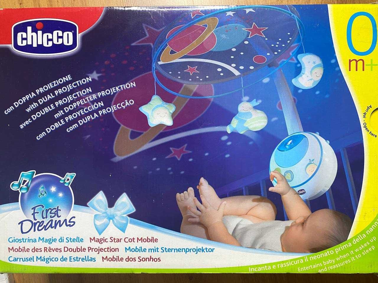 Дитячий музичний мобіль Chicco звёздное небо проектор