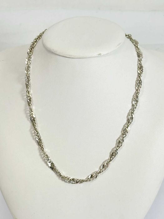 SC015 elegancki męski łańcuszek ze srebra próby 925 o splocie singapur