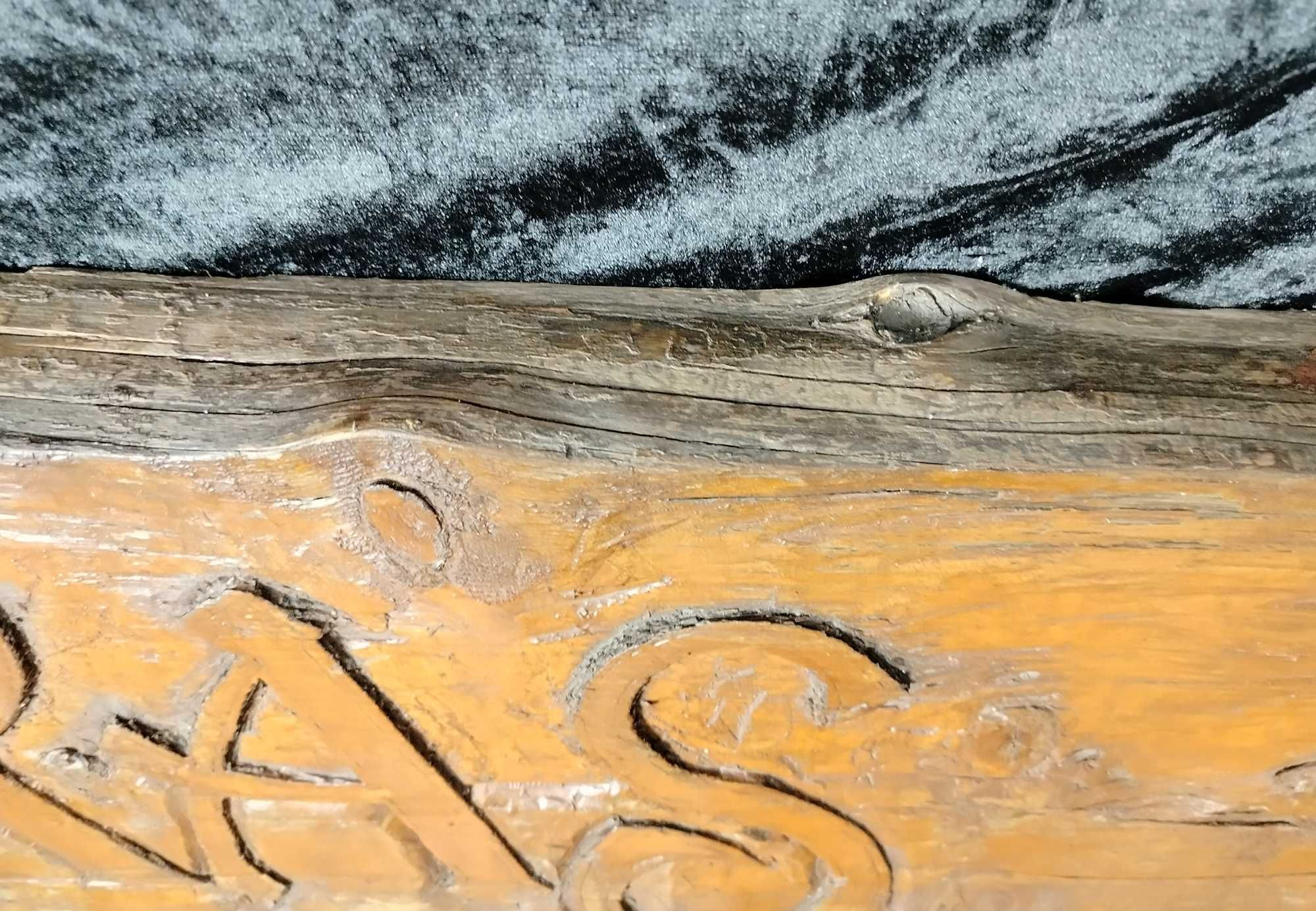 Texas piekny duży drewniany rzezbiony szyld na ranczo brama