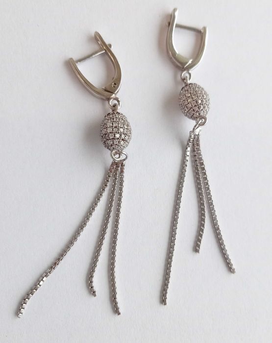 Сережки з каменями. Срібло 925 проба. Вага 6,59 г