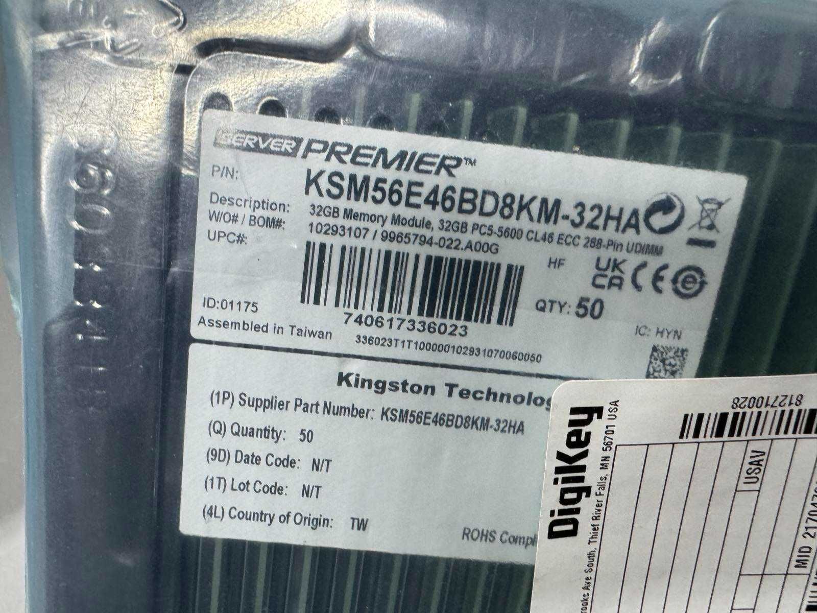 Kingston 32GB DDR5-5600 CL46 (KSM56E46BD8KM-32HA) Оперативная память