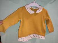 Musztardowy sweterek h&m rozm 74