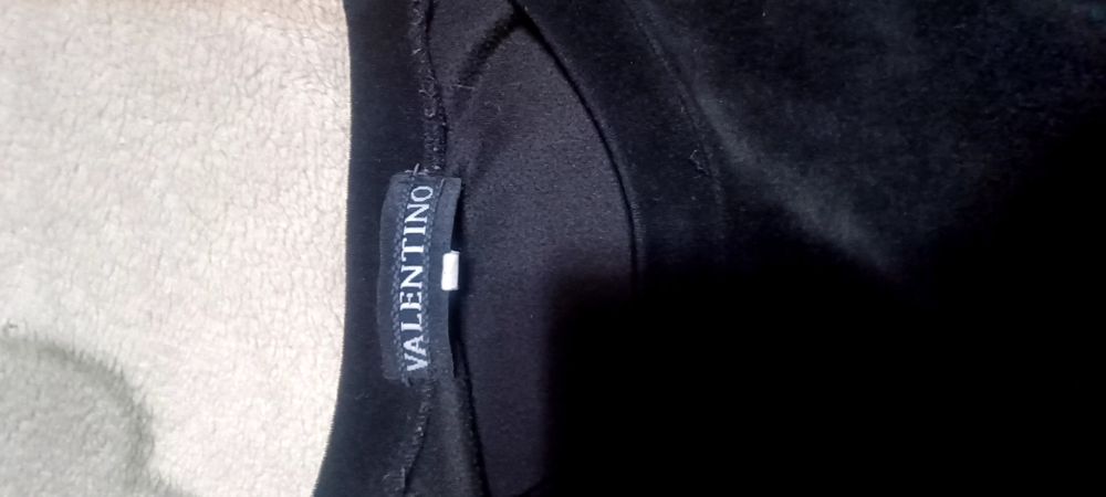 Dres welurowy Valentino czarny lampasy m/l