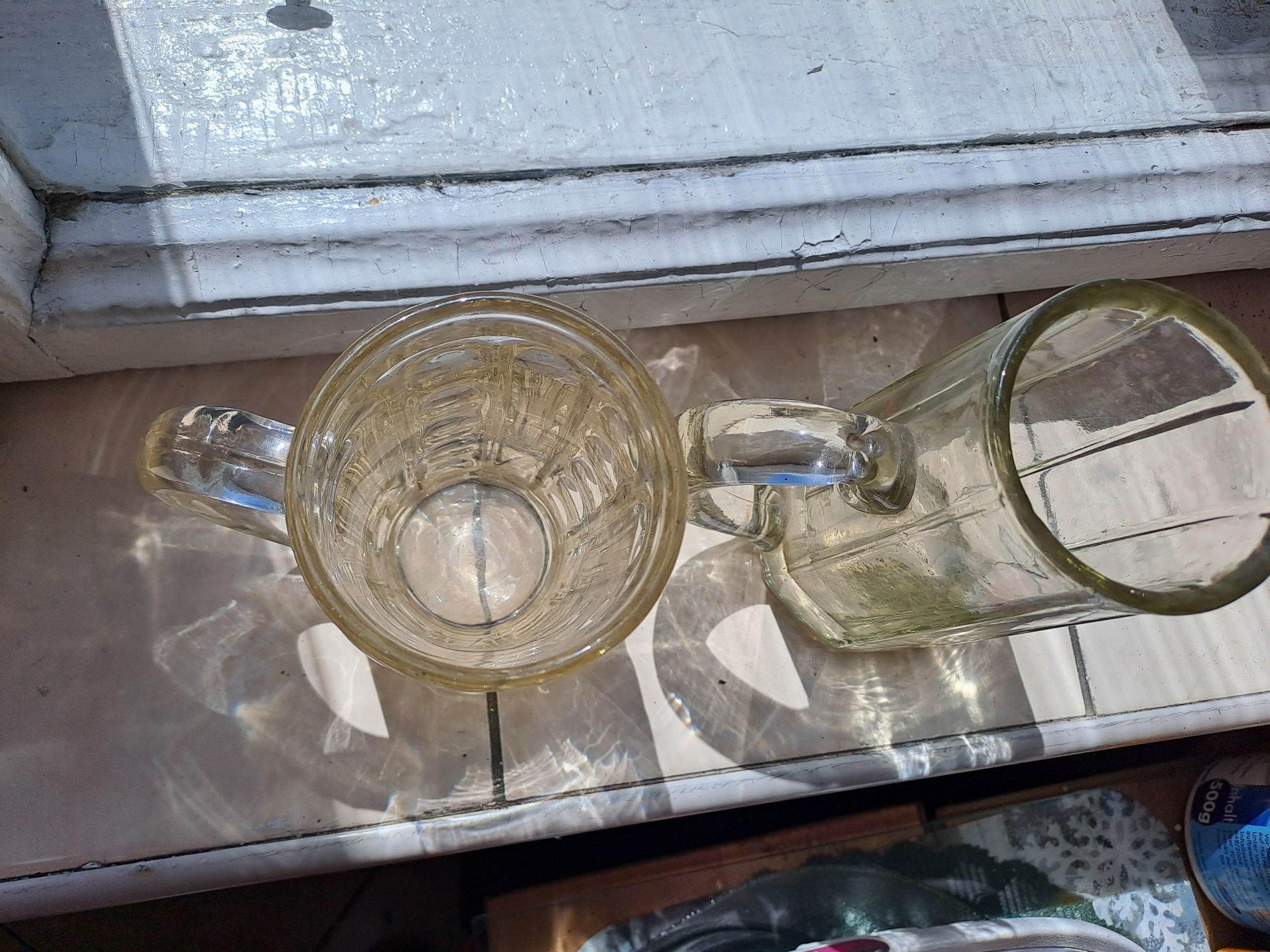 Dwa stare zabytkowe kufle szklane 0,3 l