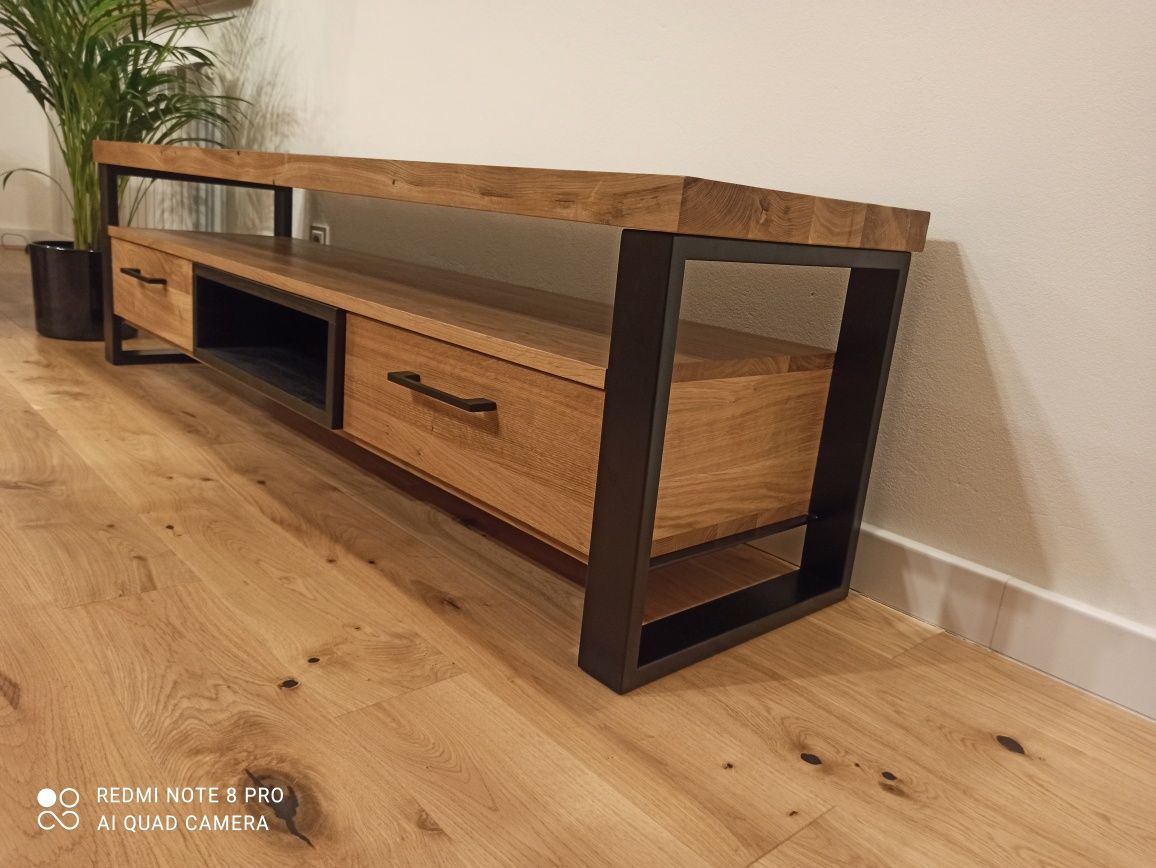 Szafka RTV "Sopran", Loft Styl 160 cm, 120-200 cm, dąb, Jesion, pod tv