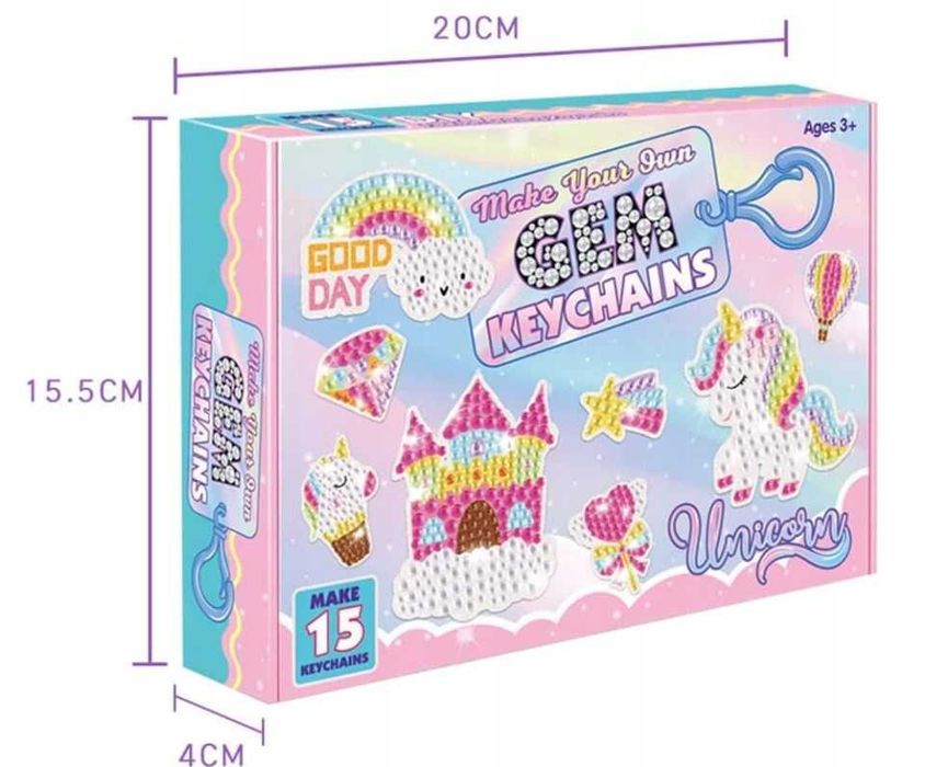 Haft diamentowy dla dzieci breloczki breloki jednorożec na prezent