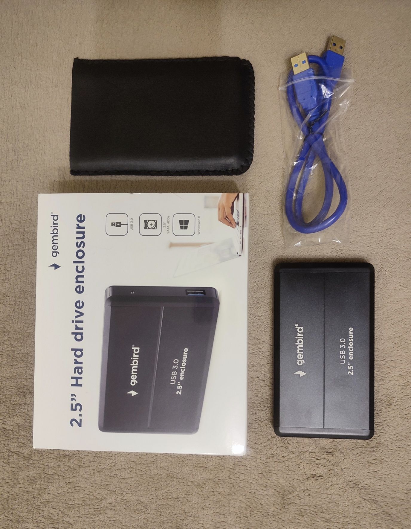 Внешний карман для SSD, HDD 2.5", Gembird, EE2-U3S-2